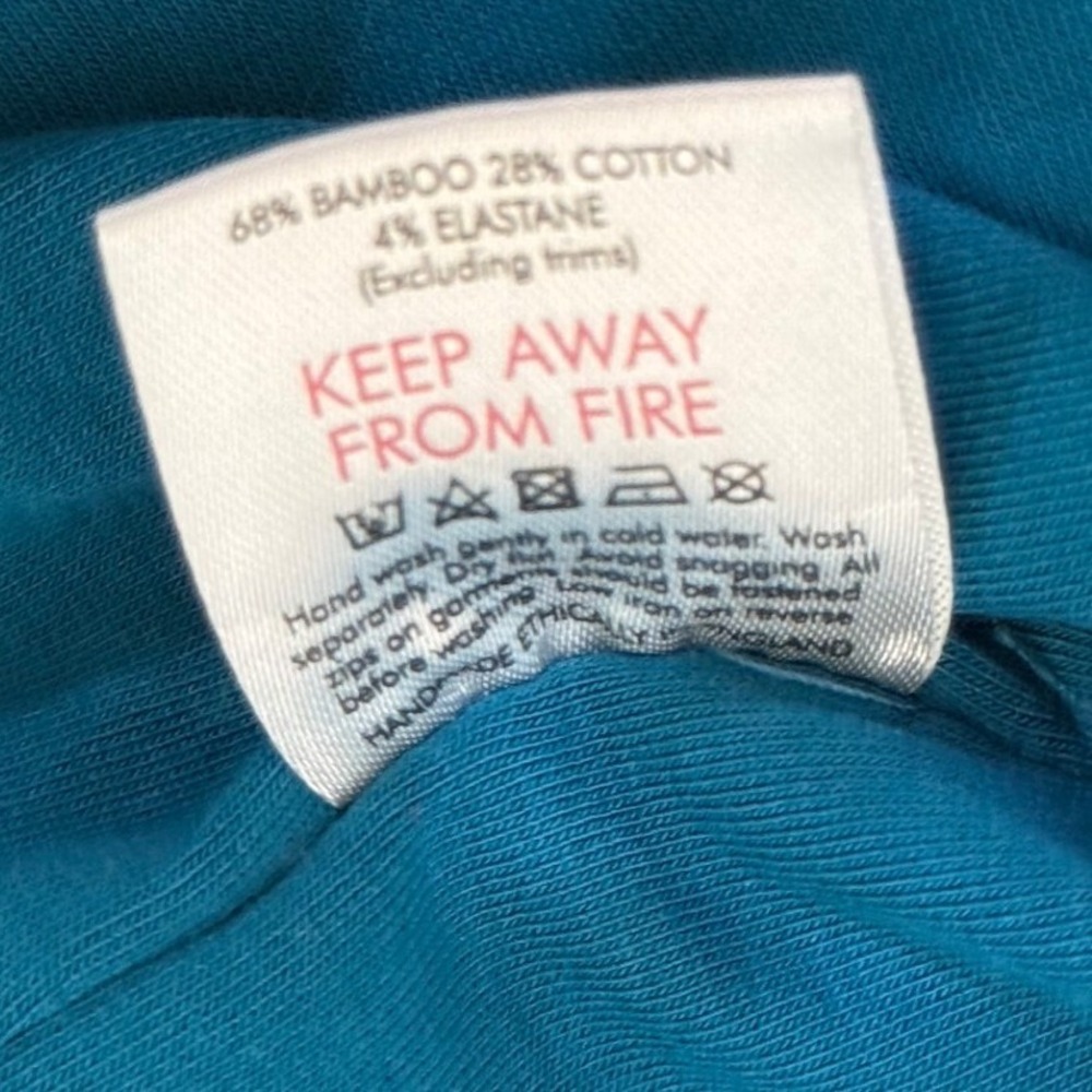 AYM Women Shift Dress 3XL Teal Blue Sleeveless Bamboo Cotton Sustainable Minimal - Picture 8 of 11